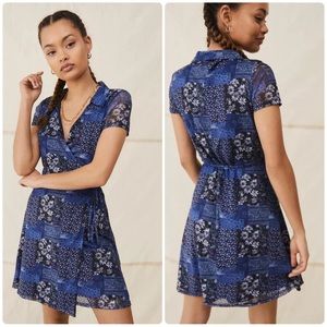 Urban Outfitters Floral Patchwork Wrap Mini Dress